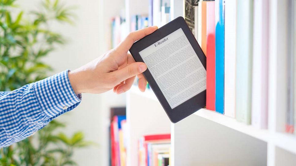 image of person with an eBook on a tablet