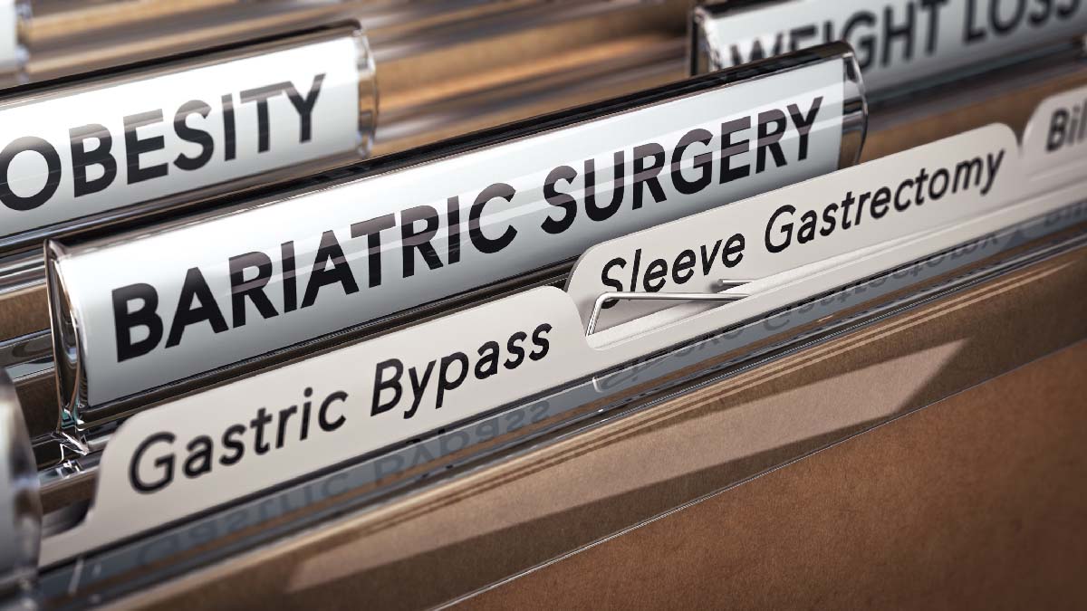 Enhancing Bariatric Care | Open File Cabinet with Folders with words related to Bariatric Care