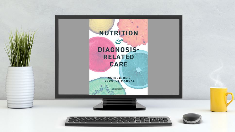 Copy of Nutrition & Diagnosis-Related Care, 9th Ed. lying on a desk.