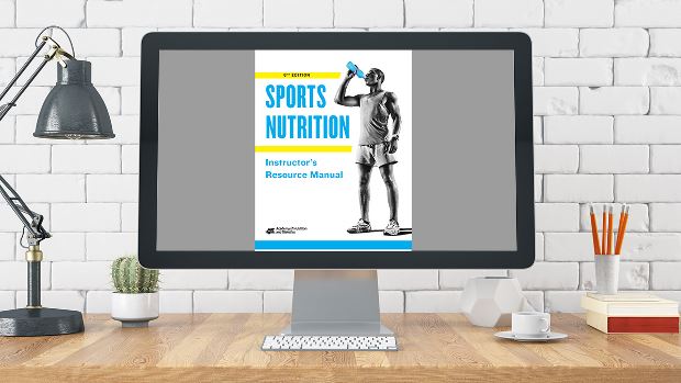 Copy of Sports Nutrition, 6th Ed. Instructor's Resource Kit lying on a desk.