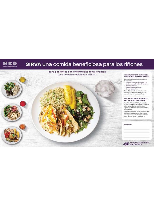 National Kidney Diet Dish Up a Kidney Friendly Meal Spanish